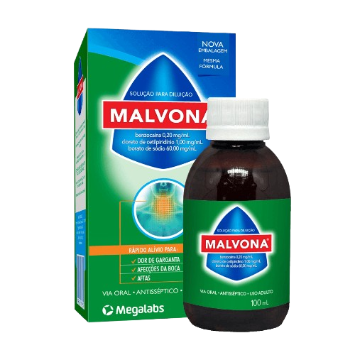 Solução Antisséptica Bucal Malvona 100ml