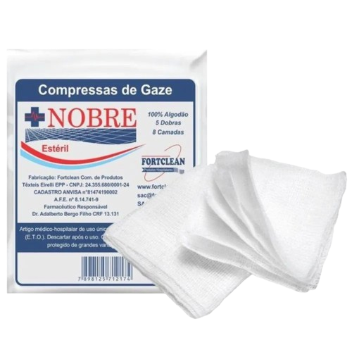 Compressas de Gaze Estéril 13 Fios NOBRE