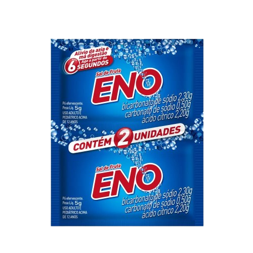 Sal De Fruta Eno Tradicional, Alívio Rápido Da Azia 2 Envelopes Com 5g Cada