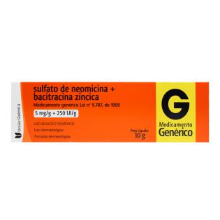Sulfato de Neomicina + Bacitracina Zinco Pomada 10g – União Química (Genérico)